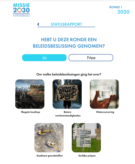 sustainability goals game, Missie 2030